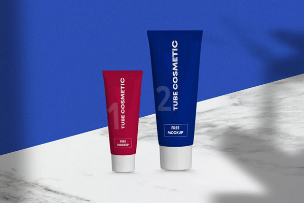 Front View of Two Cosmetic Tubes Mockup
