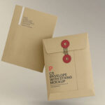 Front View of Two Envelopes With String Mockup