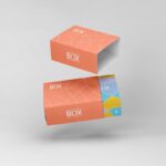 Front View of Two Floating Slide Gift Boxes Mockup
