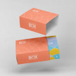 Front View of Two Floating Slide Gift Boxes Mockup