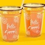 Front View of Two Juice Glasses Mockup