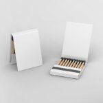 Front View of Two Open and Closed Matchbooks Mockup