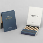 Front View of Two Open and Closed Matchbooks Mockup