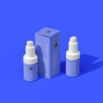 Front View of Two Pump Spray Bottles and a Packaging Box Mockup