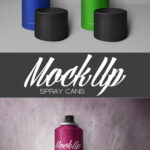 Front View of Two Spray Cans Mockup