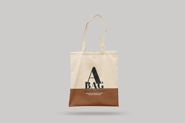 Front View of Two Tote Bag Mockups