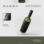 Front View of Two Wine Bottle Mockups