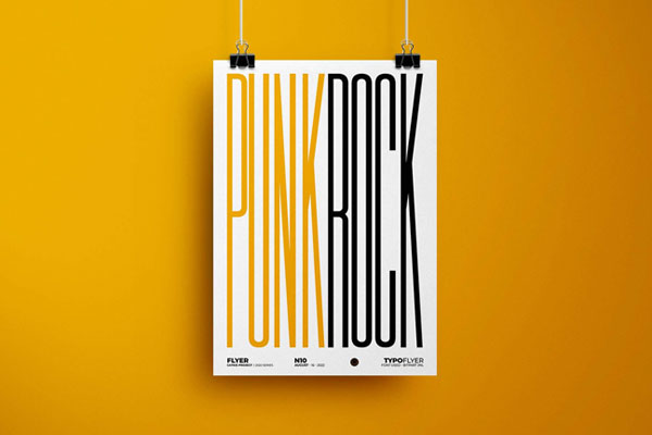 Front View of Typographic Flyer Mockup