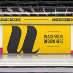 Front View of Underground Billboard Mockup