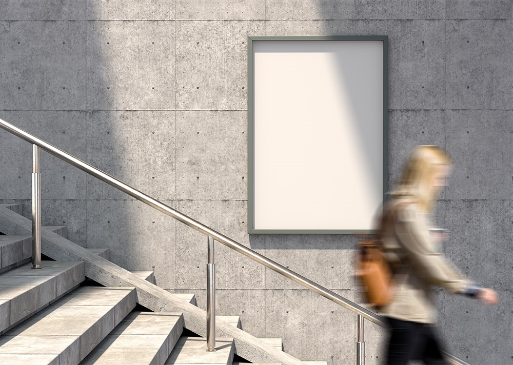 Front View of Urban Vertical Poster Mockup
