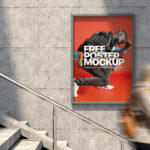 Front View of Urban Vertical Poster Mockup