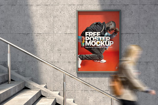 Front View of Urban Vertical Poster Mockup