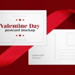 Front View of Valentines Day Postcard Mockup