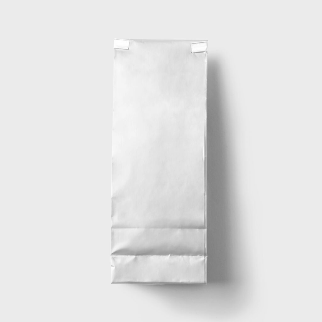 Front View of Vertical Craft Coffee Bag Mockup