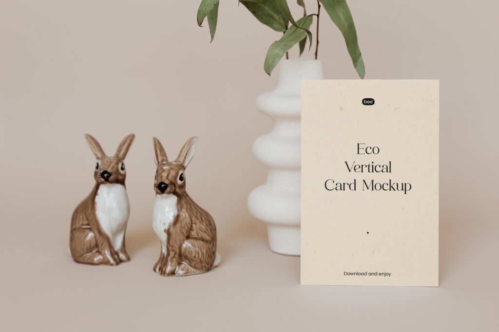 Front View of Vertical Eco Card Mockup