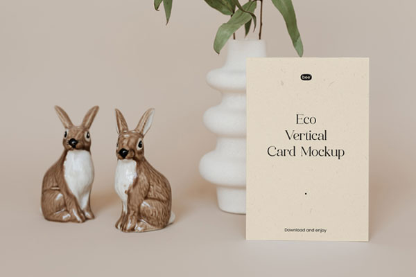 Front View of Vertical Eco Card Mockup
