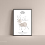 Front View of Vertical Frame Poster Mockup