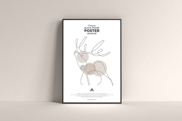 Front View of Vertical Frame Poster Mockup