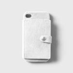 Front View of Vertical Leather Phone Case Mockup