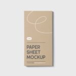 Front View of Vertical Paper Sheet Mockup