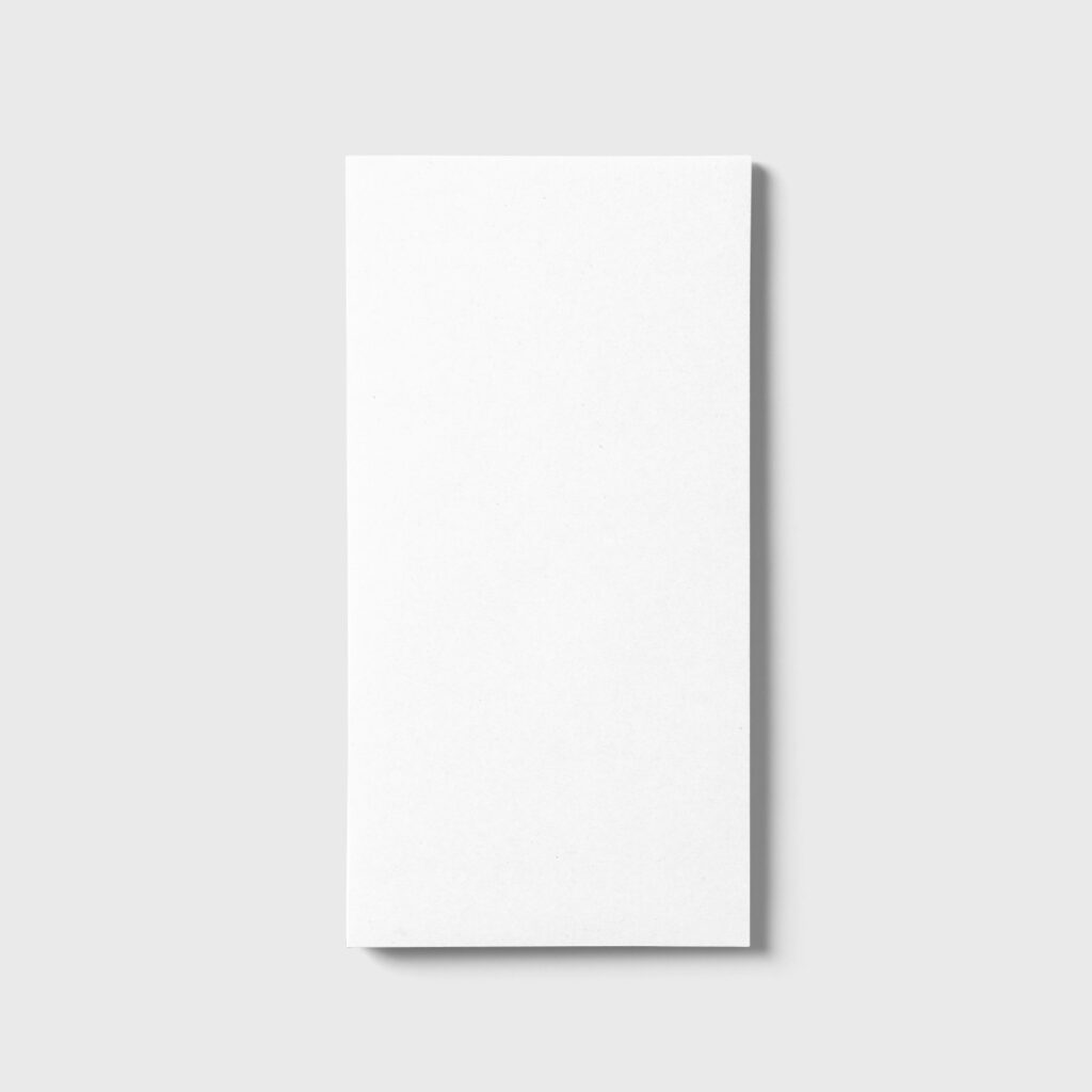 Front View of Vertical Paper Sheet Mockup