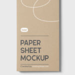Front View of Vertical Paper Sheet Mockup