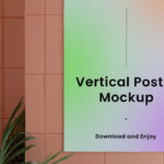 Front View of Vertical Poster Mockup on Ceramic Wall