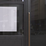 Front View of Vertical Window Poster Mockup