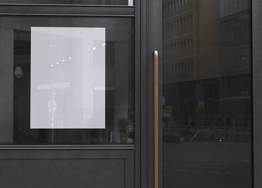 Front View of Vertical Window Poster Mockup FREE PSD