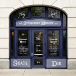 Front View of Vintage Shop Window Mockup