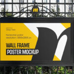 Front View of Wall Frame Poster Mockup