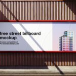 Front View of Wide Street Billboard Mockup on Industrial Wall