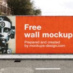 Front View of Wide Street Wall Mockup
