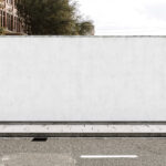 Front View of Wide Street Wall Mockup