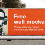 Front View of Wide Street Wall Mockup