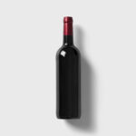 Front View of Wine Bottle Mockup with Soft Shadow