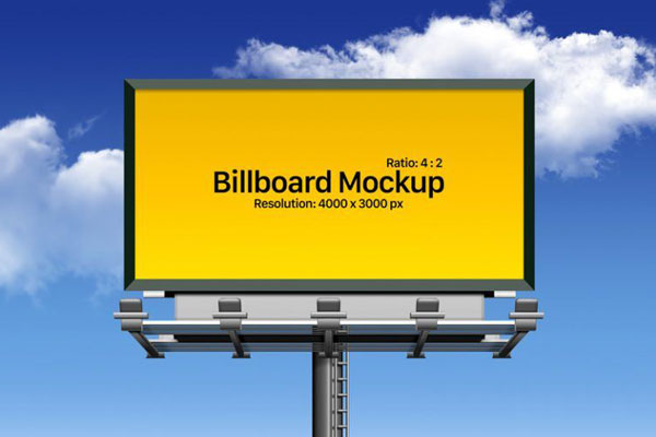 Front View Outdoor Billboard Mockup