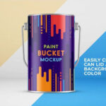 Front View Paint Metal Bucket Mockup