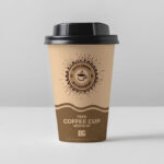 Front View Paper Coffee Cup in Plain Setting Mockup