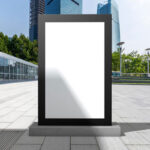 Front View Pavement Billboard Mockup in Outdoor Setting