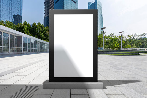 Front View Pavement Billboard Mockup in Outdoor Setting