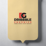 Front View Pennant Hanging on the Wall Mockup