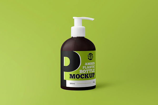 Front View Plastic Bottle With Pump Mockup