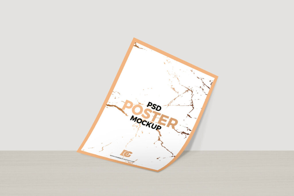 Front View Poster Mockup Leaning Against the Wall