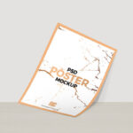 Front View Poster Mockup Leaning Against the Wall
