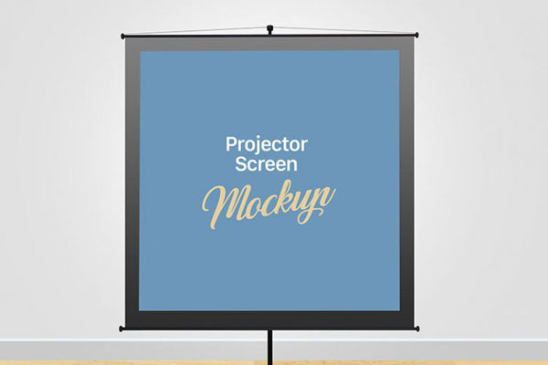 Front View Projector Screen Stand with Border Mockup