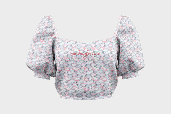 Front View Puff Sleeve Top Mockup