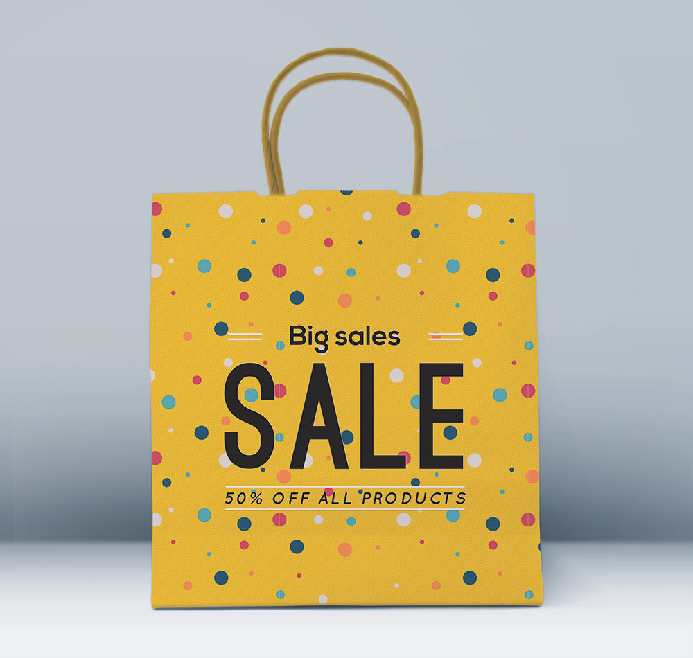 Front View Shopping Bag in Plain Setting Mockup