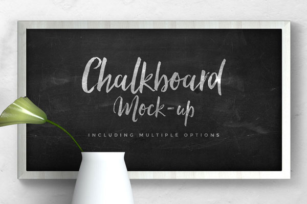 Front View Small Chalkboard Mockup