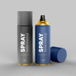 Front View Spray Bottles with Caps on and off Mockup